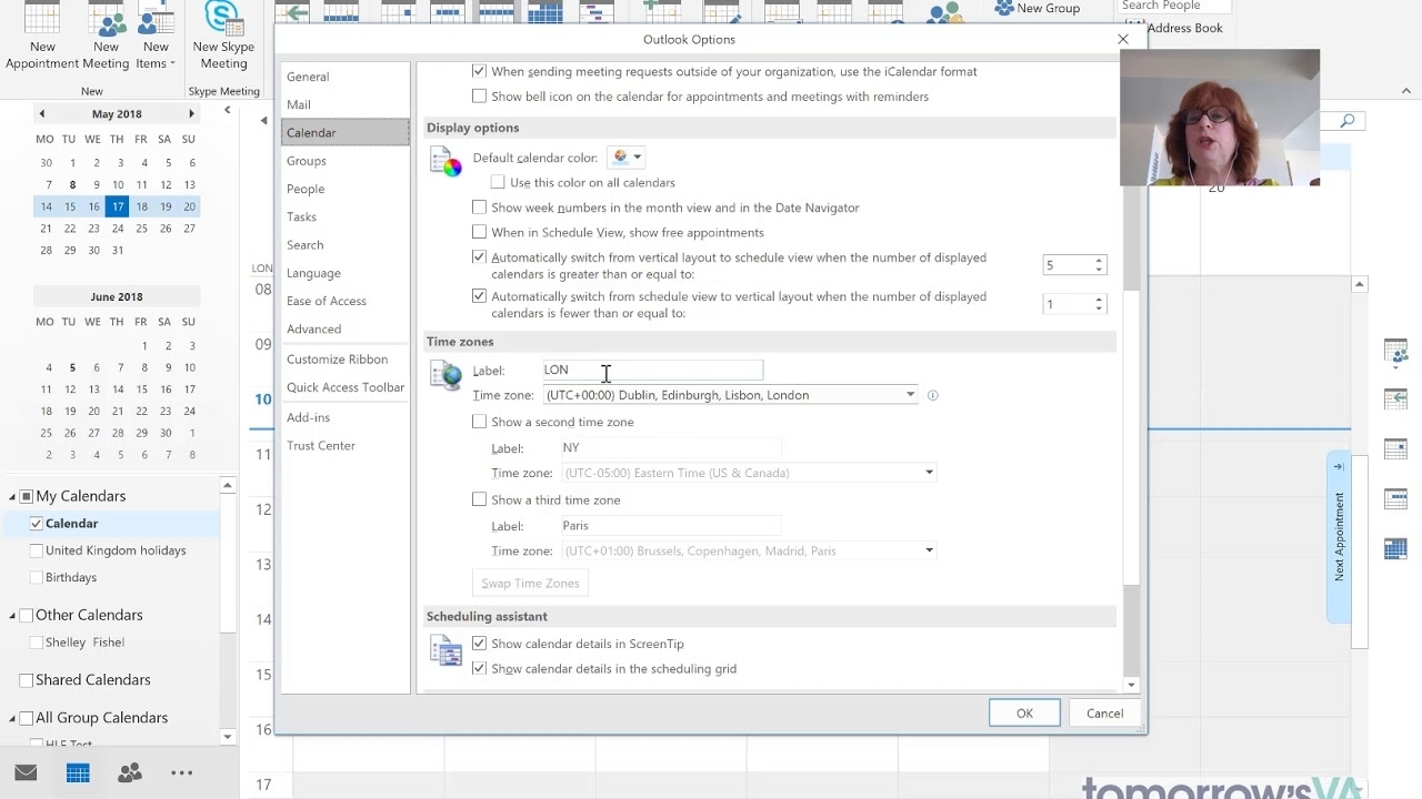 How To Show 3 Time Zones In Outlook - Office 365