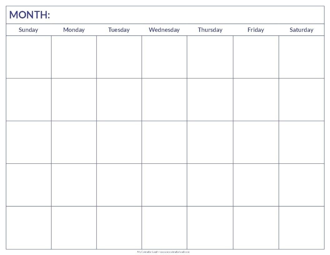 Incredible Blank Calendar Template 6 Weeks In 2020 | Blank