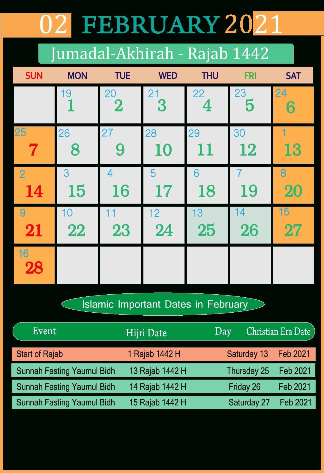 Islamic Calendar 2021 Pdf Free | Seg