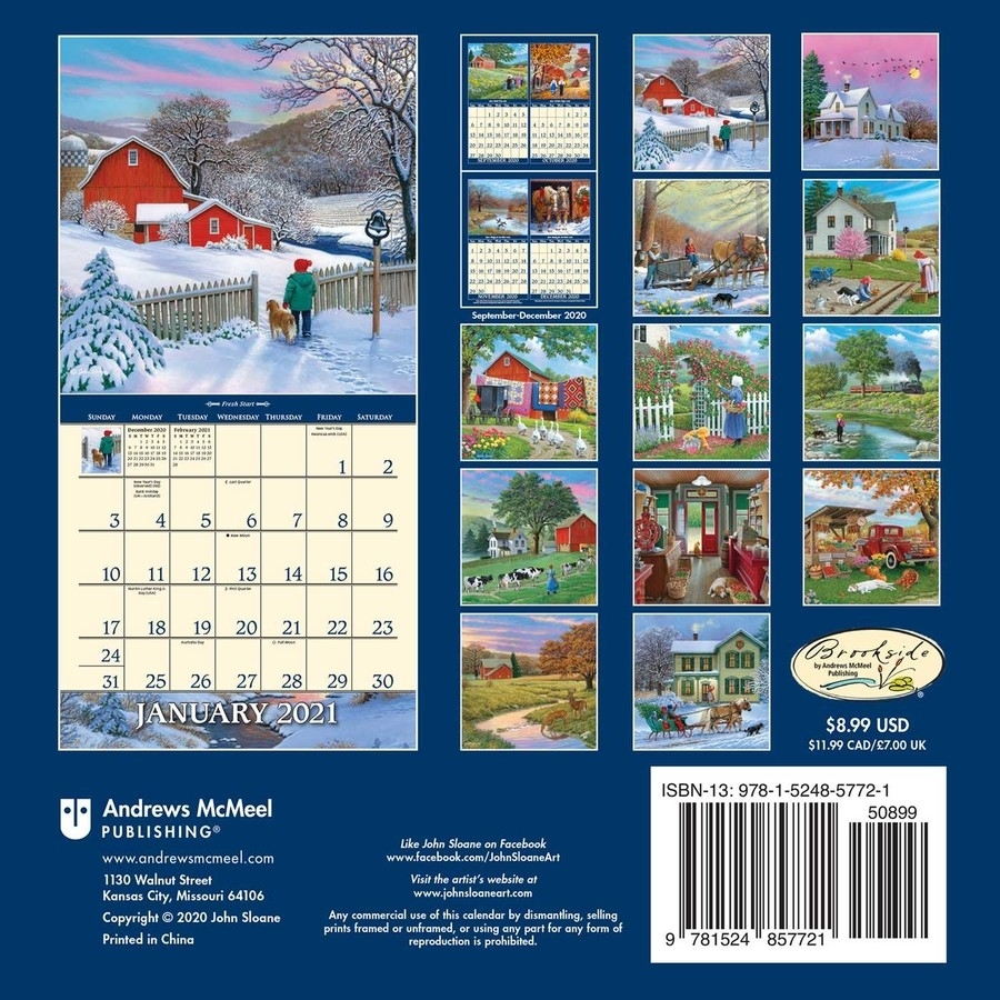 John Sloane&#039;S Country Seasons 2021 Mini Wall Calendar - Book