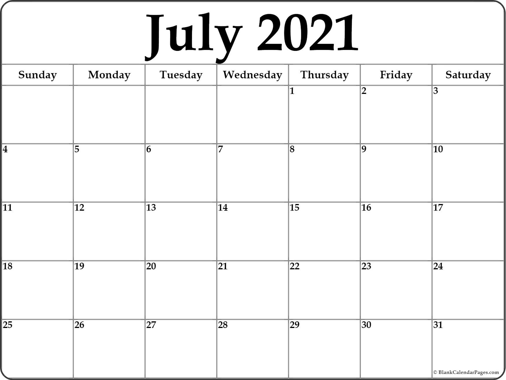 Free Blank July August 2019 Calendar Printable Pdf Editable July