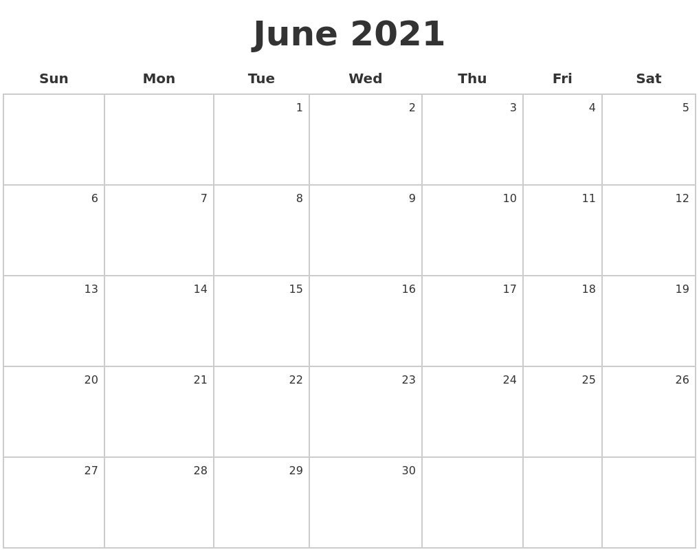 June Calendar 2021 | Calendar 2019 Printable, Monthly