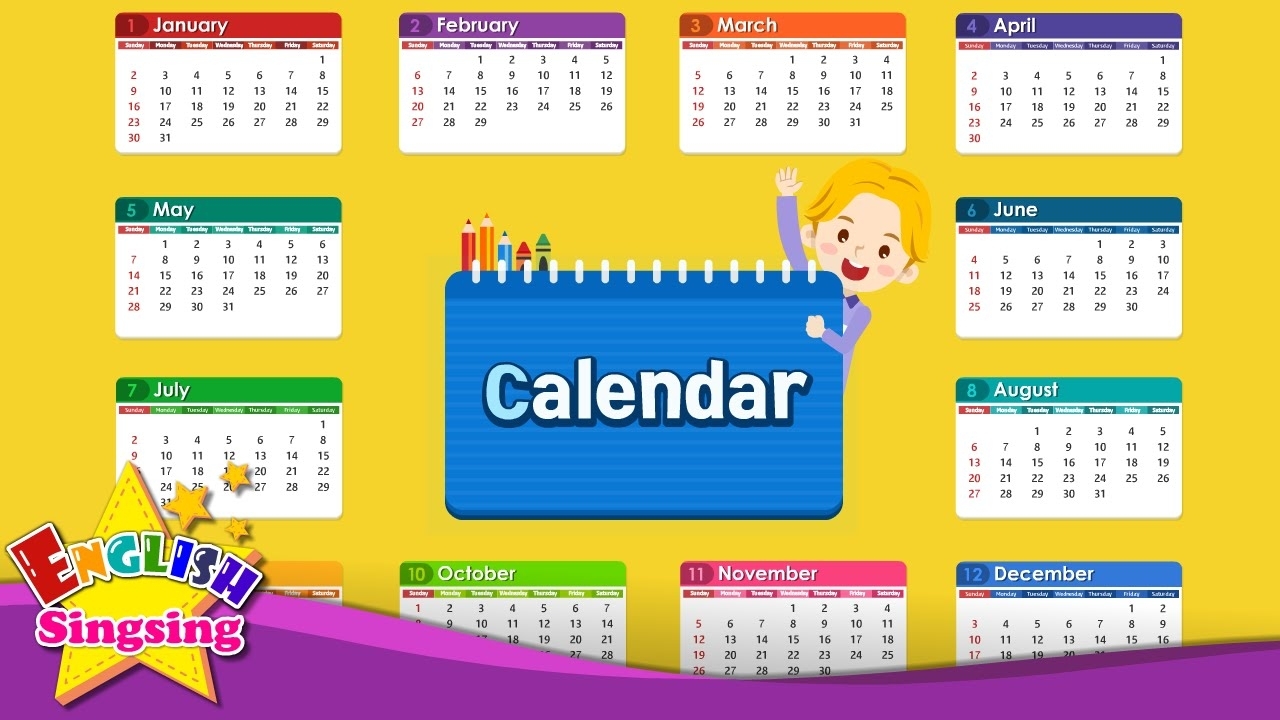 Kids Vocabulary - Calendar - Months And Days - Learn English For Kids -  English Educational Video