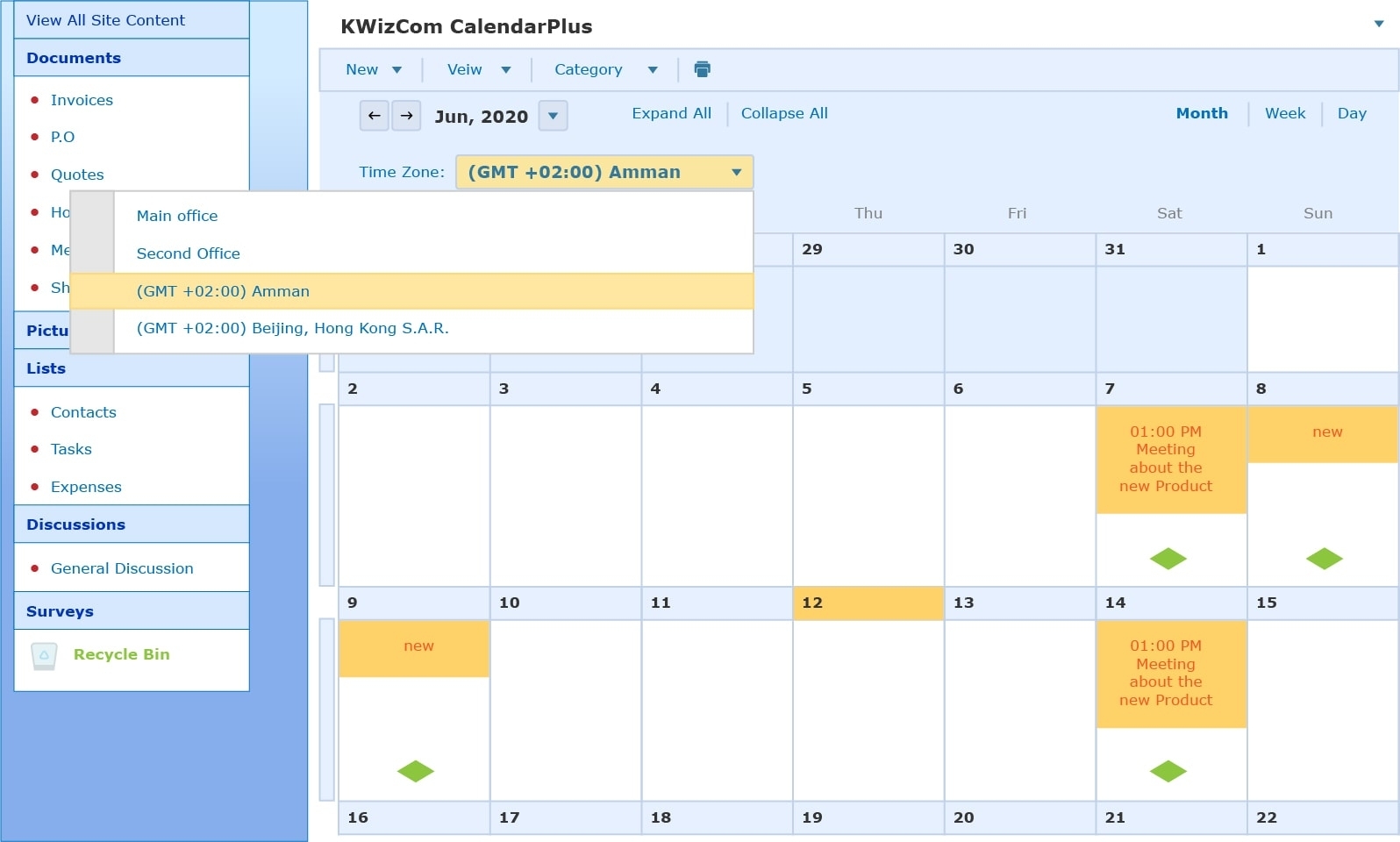 Kwizcom Sharepoint Calendar Plus Web Part