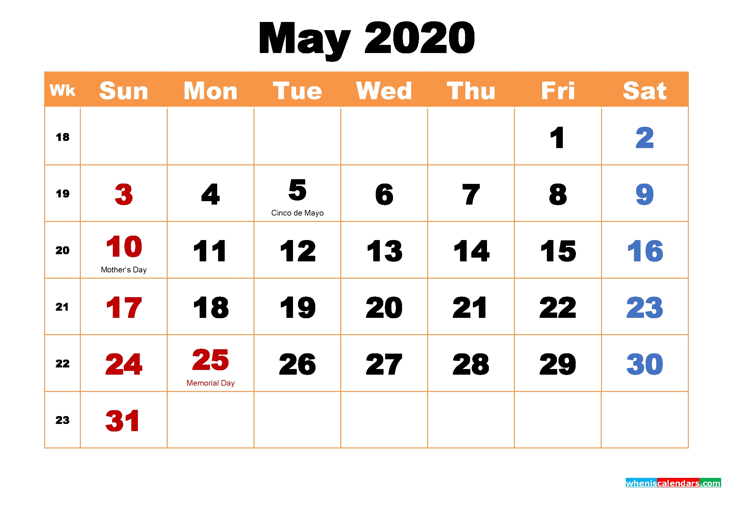 Make 2020 Your Best With Printable Monthly Calendar |