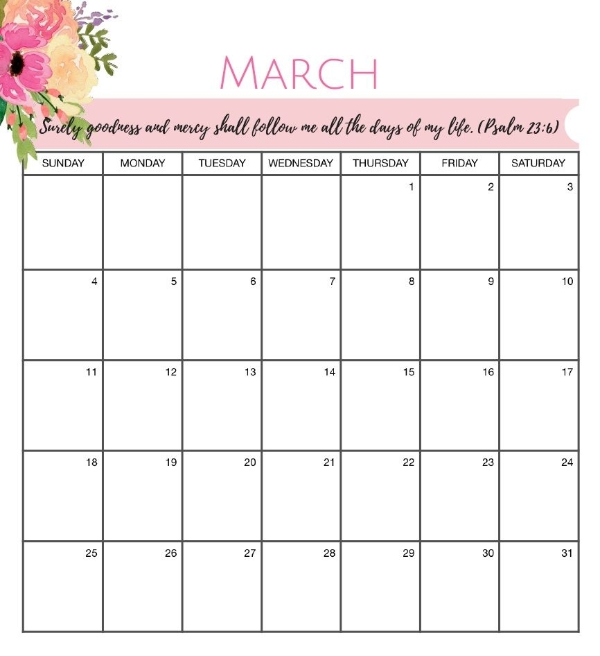 March 2018 Life Planner Calendar | Calendar Design, Free