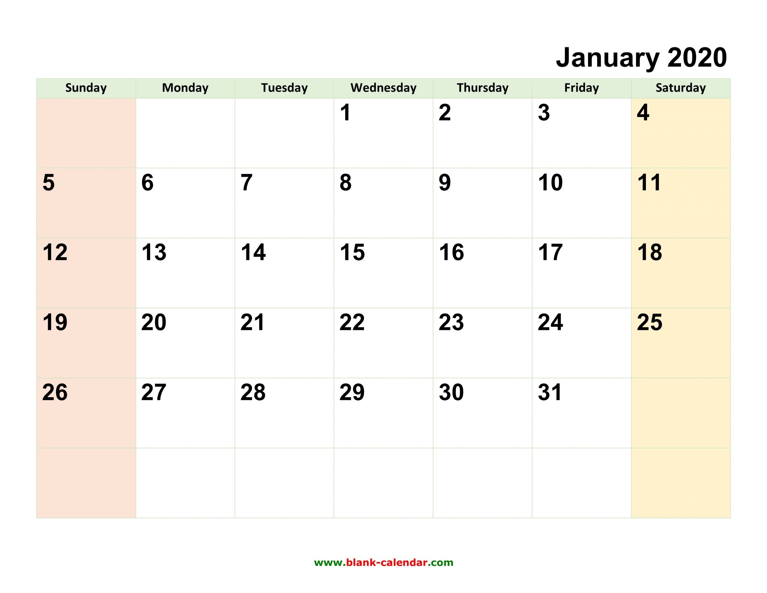 Monthly Calendar 2020 | Free Download, Editable And Printable