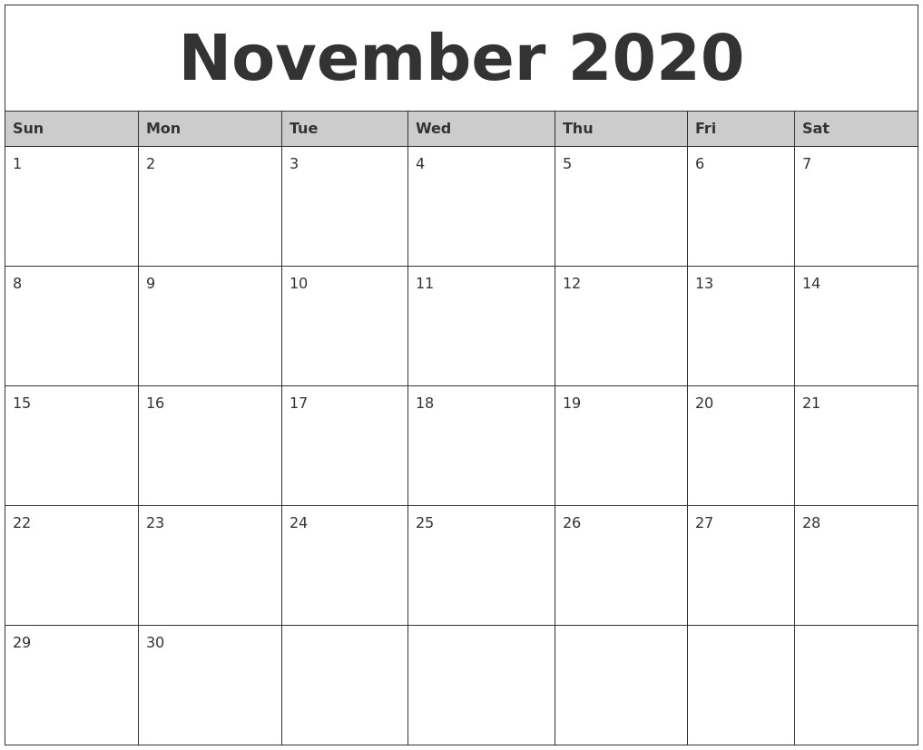 Monthly Calendar 2020 Printable | Free Printable Calendar