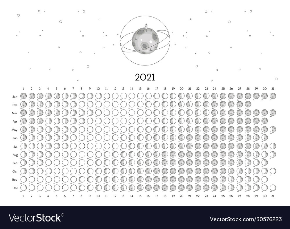 Free Printable Moon Calendar 2021 | Month Calendar Printable