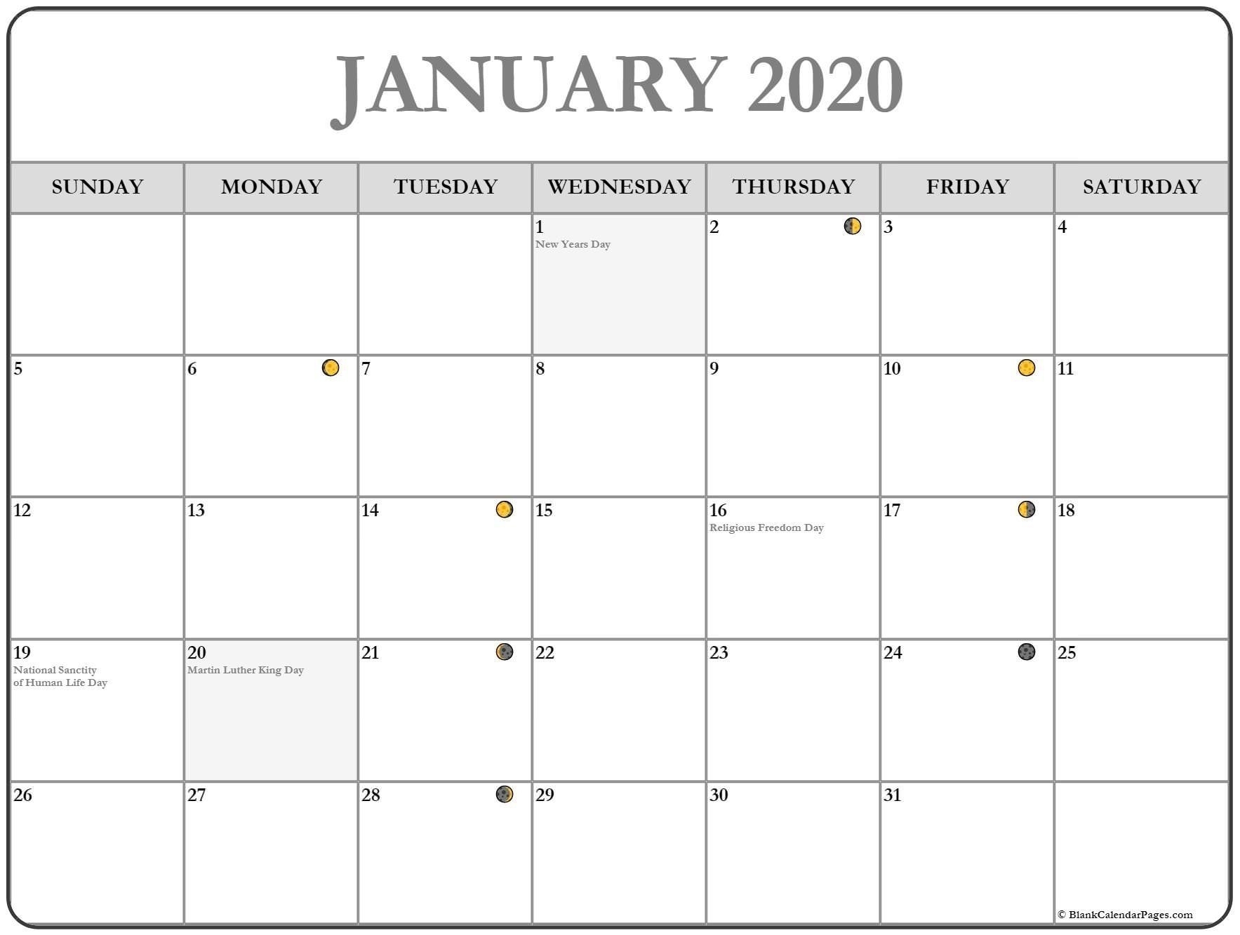 New Full Moon Phases For January 2020 Lunar Calendar