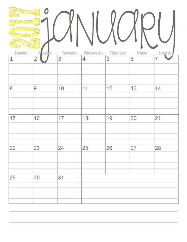 Print These Simple Lined Monthly Calendars For Free