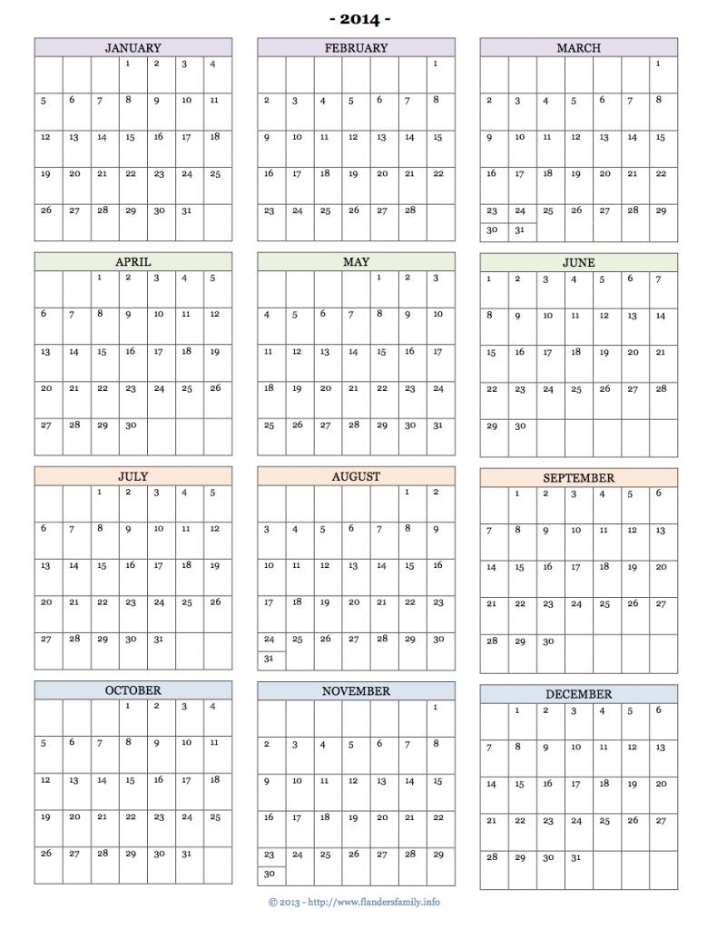 Printable 2014 Calendars - Flanders Family Homelife