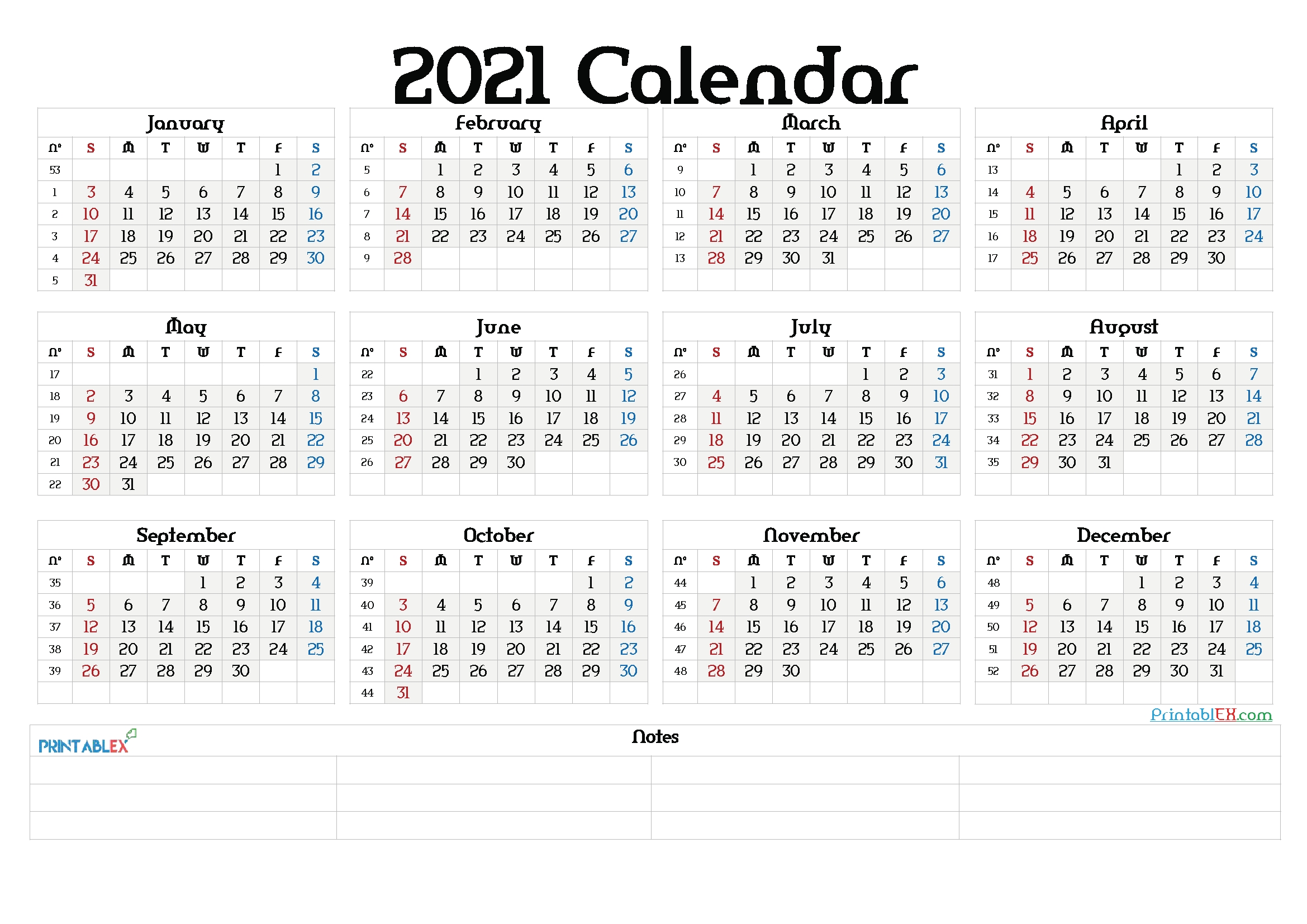 Printable 2021 Calendar Templates – Free Printable 2020