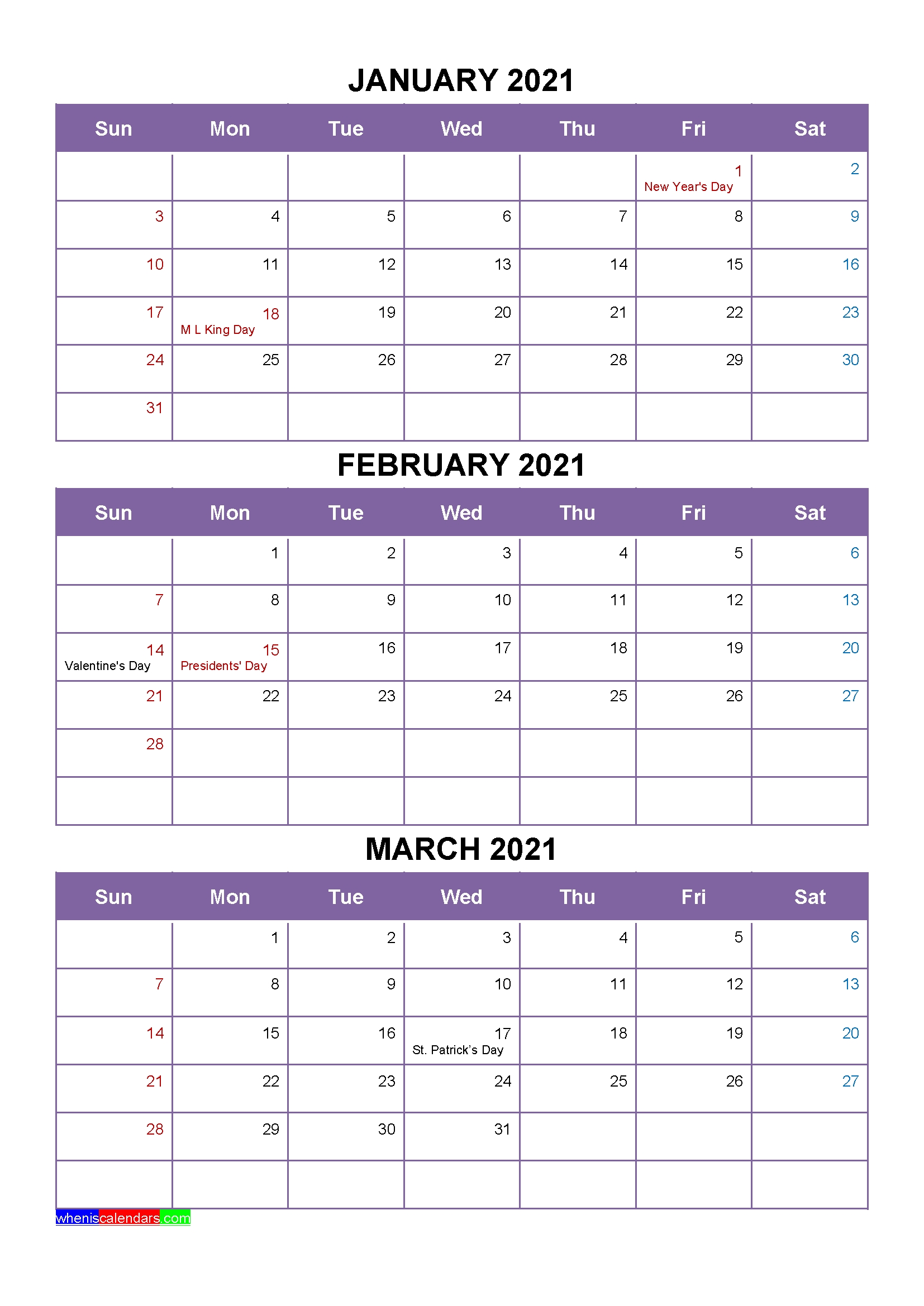 Printable April May June 2021 Calendar With Holidays [Four