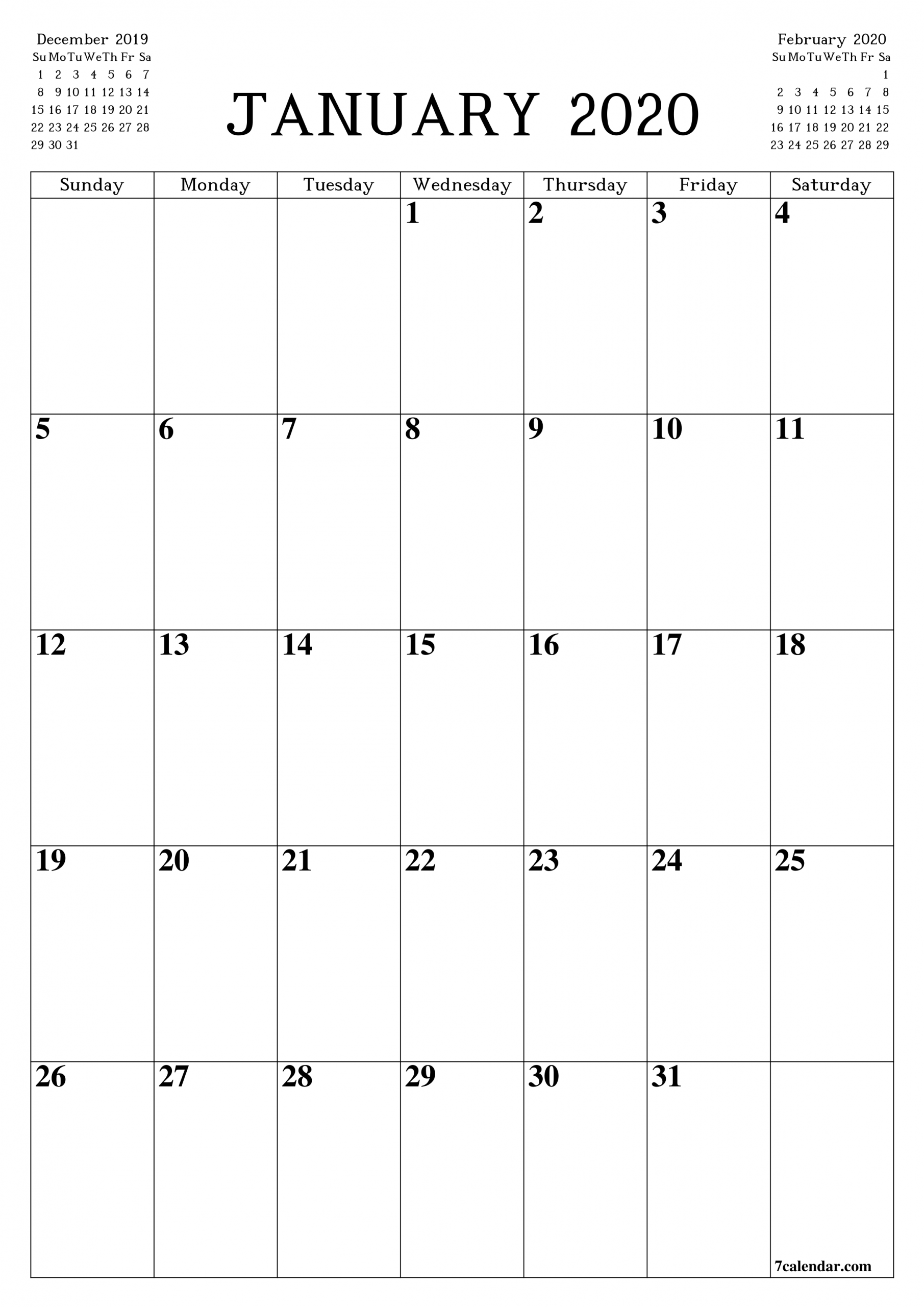 Printable Blank Calendar Planner A4, A5 And A3, Pdf And Png
