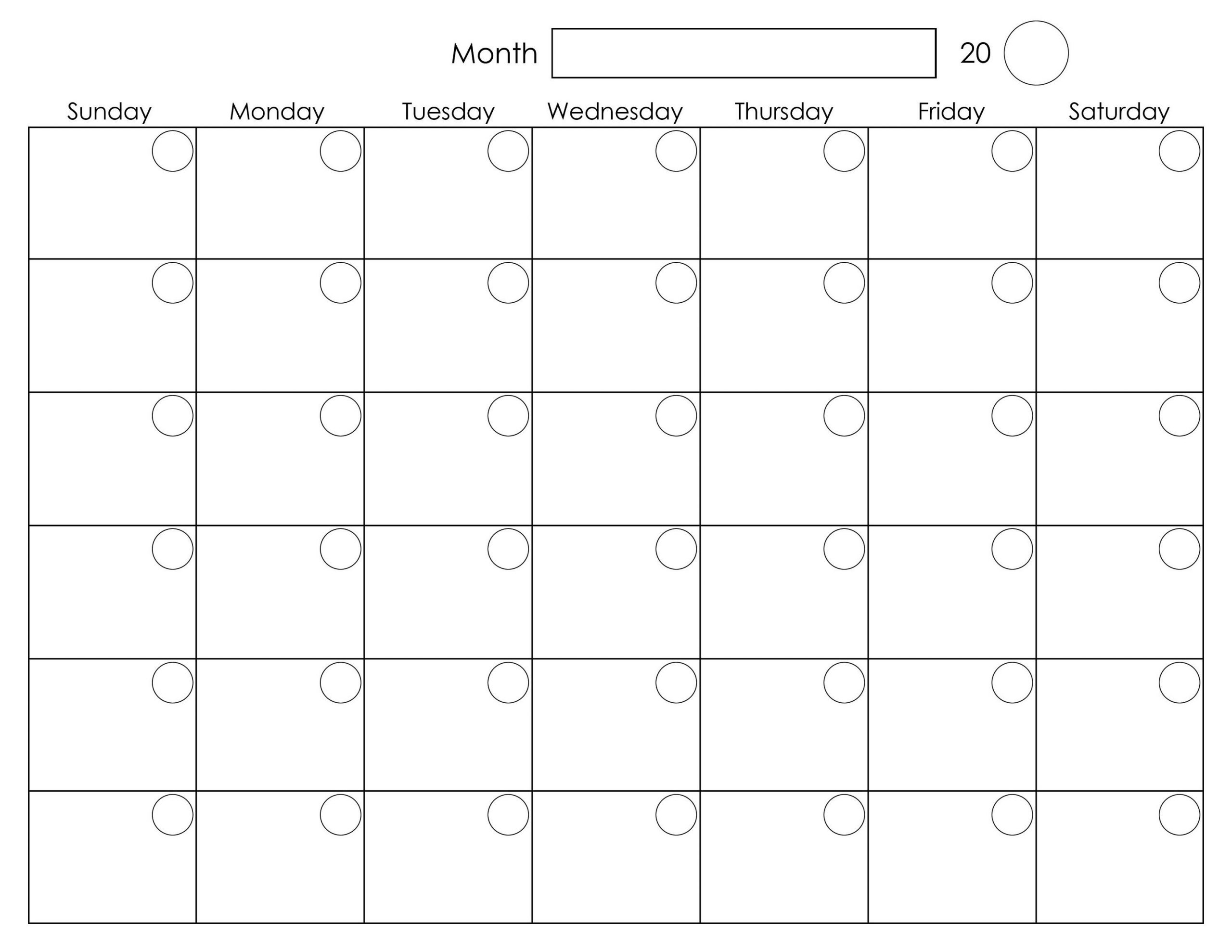 Printable Blank Monthly Calendar | Calendar Printables