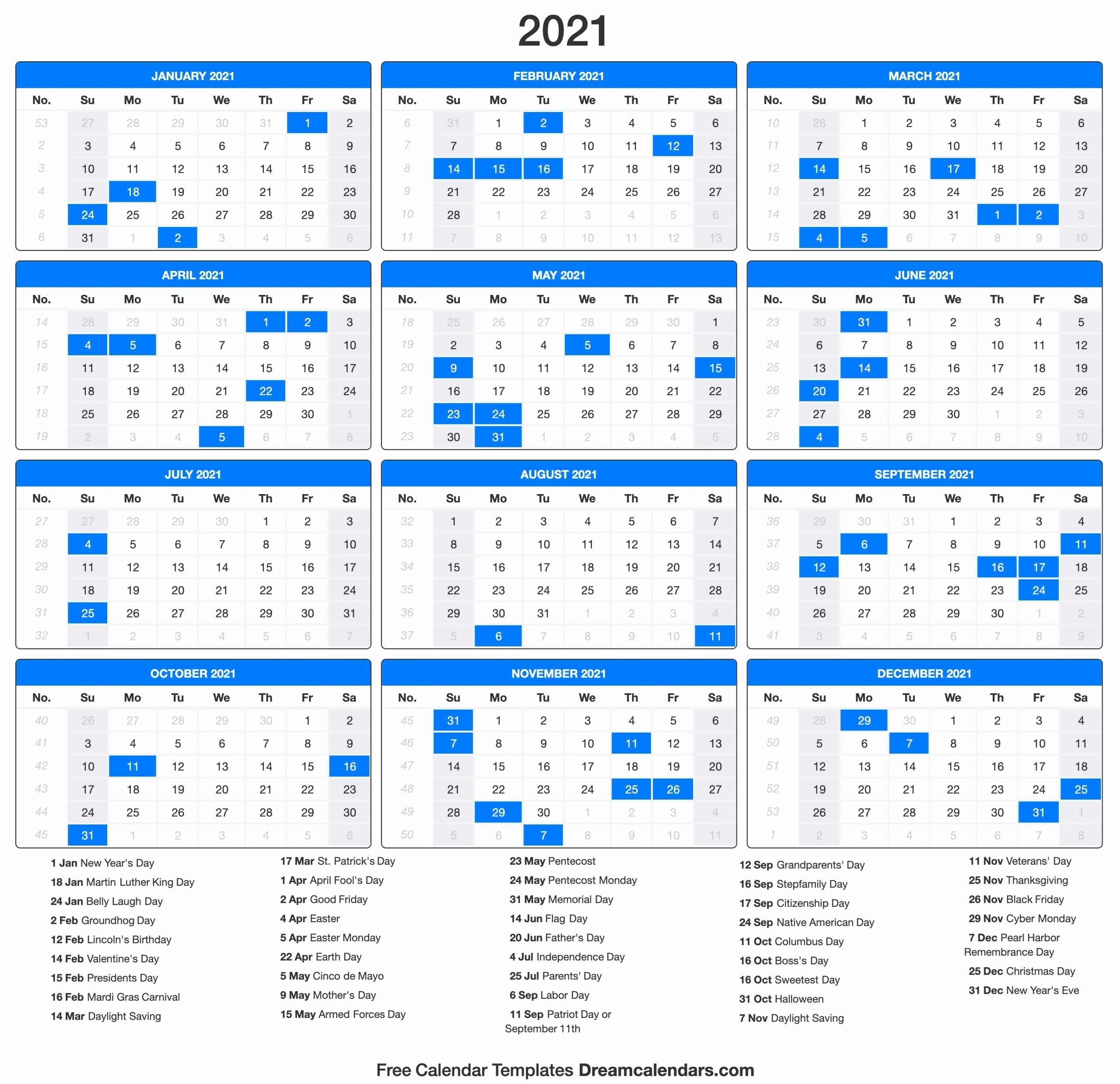 Printable Calendar 2021 In 2020 | Calendar Printables