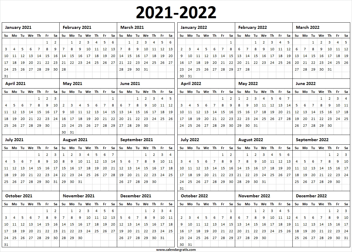 Printable Calendar 2021 Template For School | 2021 2022