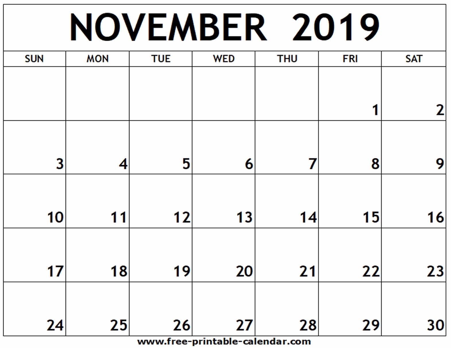 Printable Calendar November