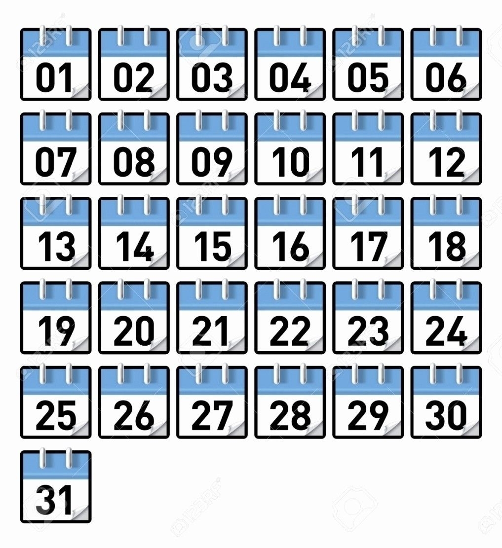 Printable Calendar Numbers 1-31 Startbuilding A List Of