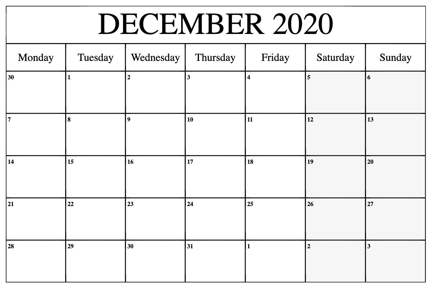 Printable December 2020 To March 2021 Calendar In 2020