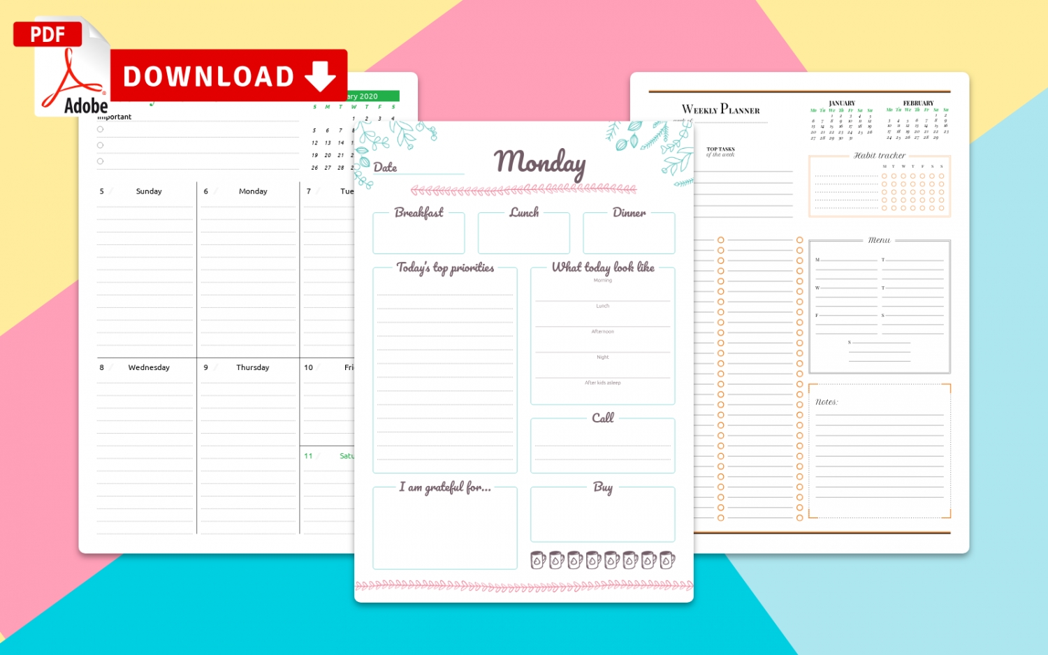 Printable Weekly Planner Templates - Download Pdf