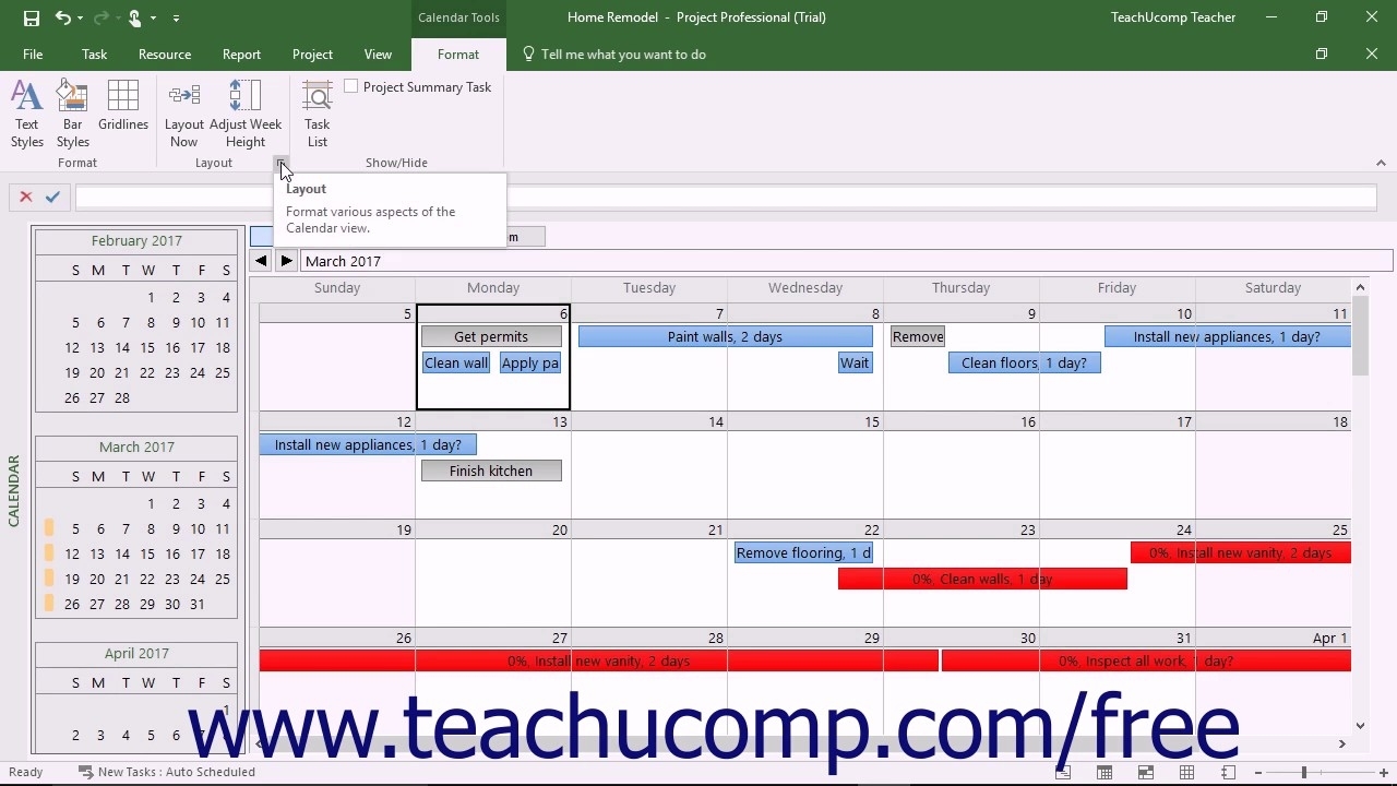 Project 2016 Tutorial The Calendar View Microsoft Training