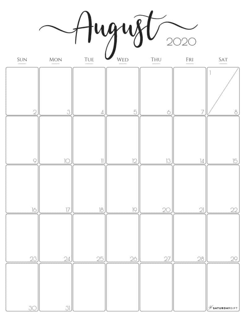 Simple &amp; Elegant Vertical 2021 Monthly Calendar - Pretty