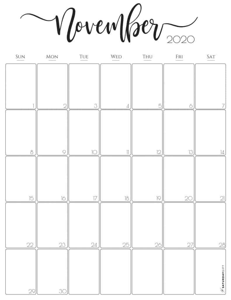 Simple &amp; Elegant Vertical 2021 Monthly Calendar - Pretty