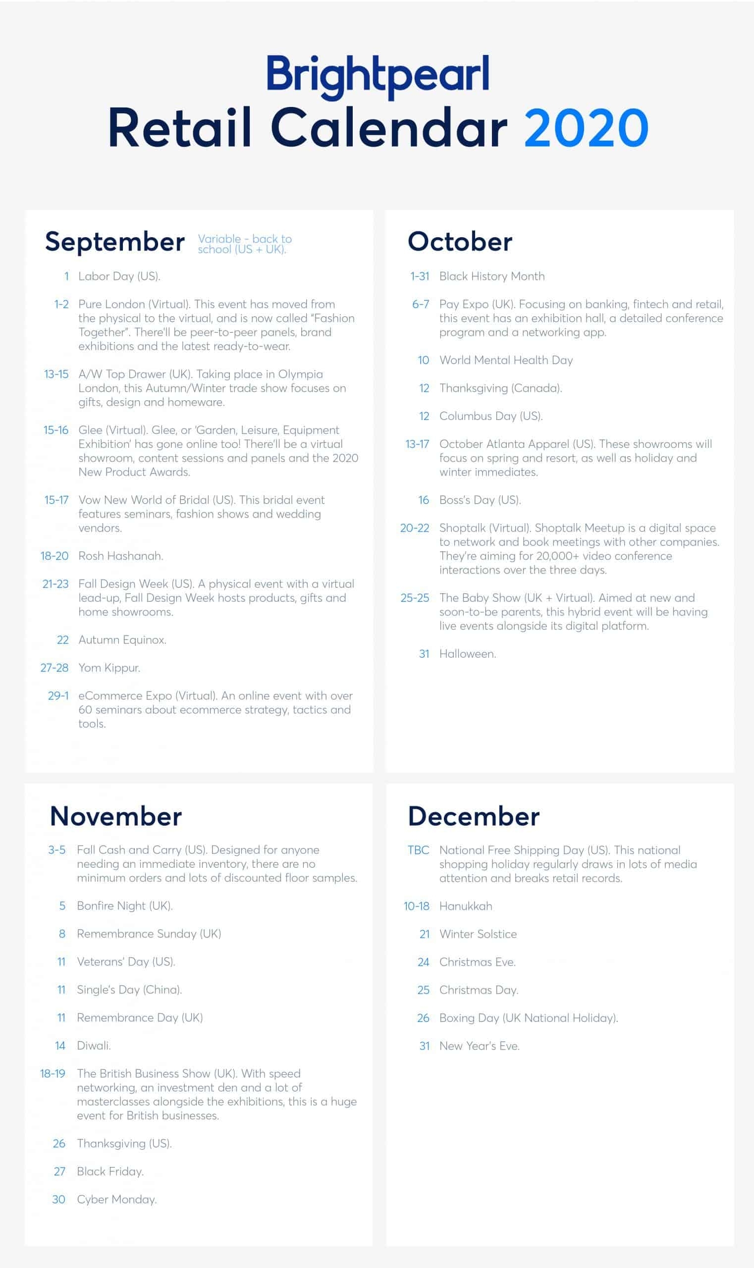 The 2020 And 2021 Retail Calendar: Key Dates You Need To