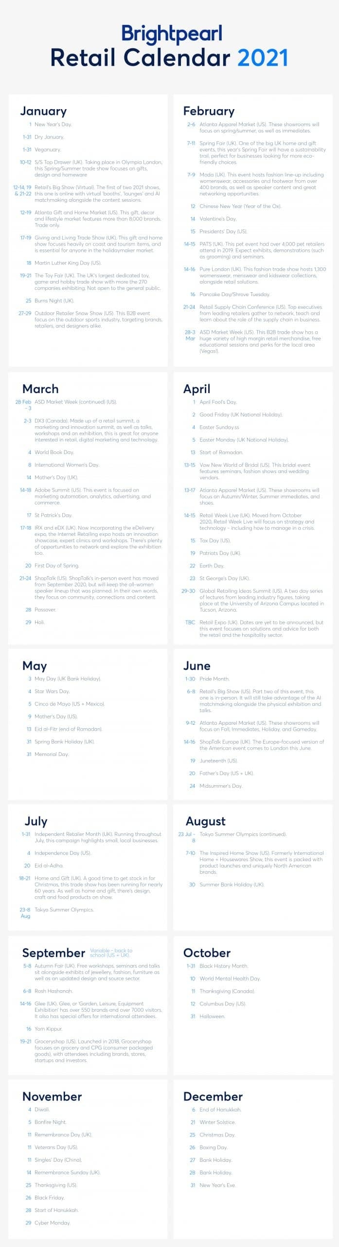 The 2020 And 2021 Retail Calendar: Key Dates You Need To