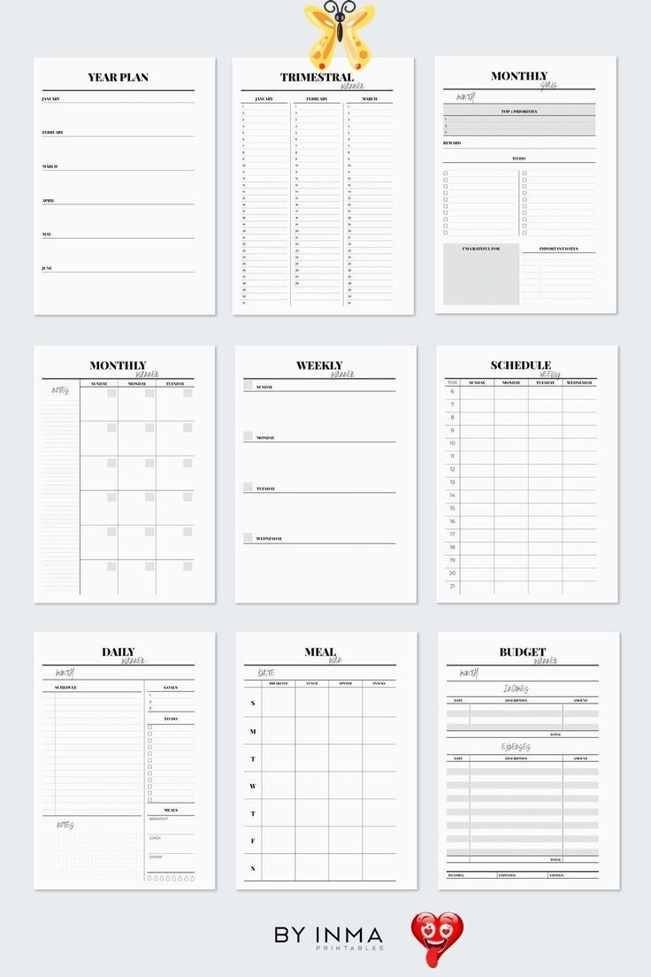 Undated Planner Printable Weekly Planner Daily Planner