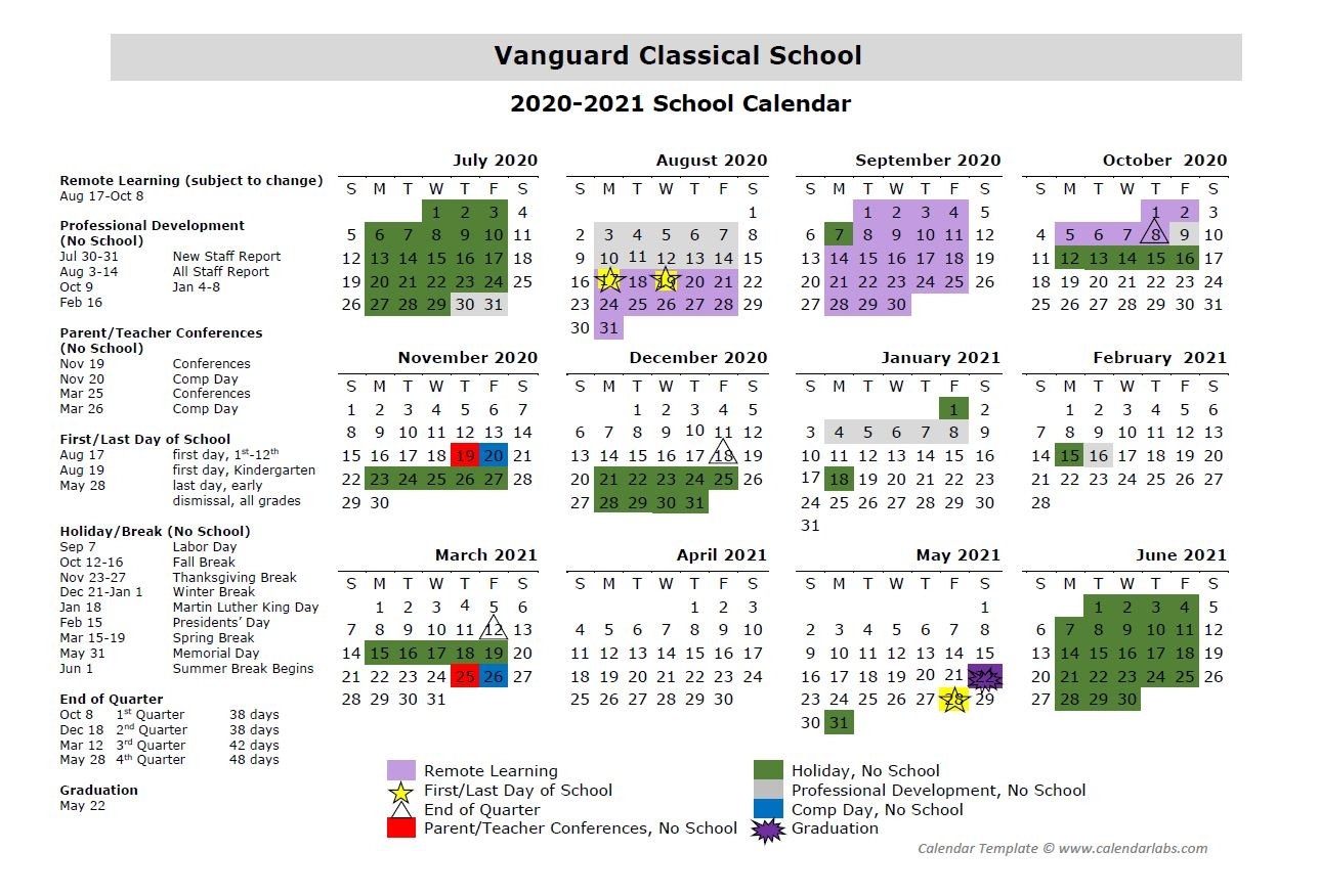 Vanguard Elementary School Calendar Becca Charmane