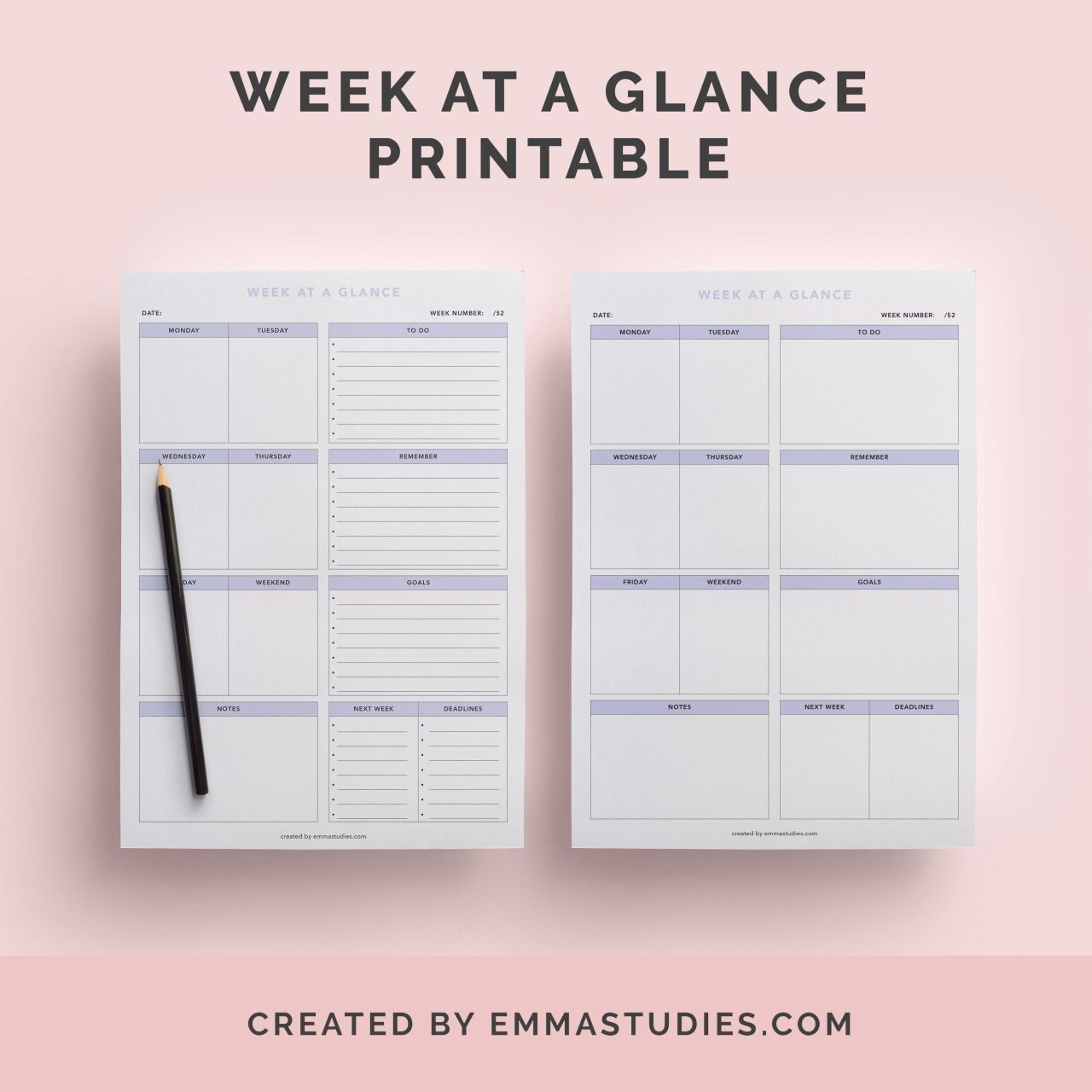 Week At A Glance Weekly Schedule Free Printable For Download