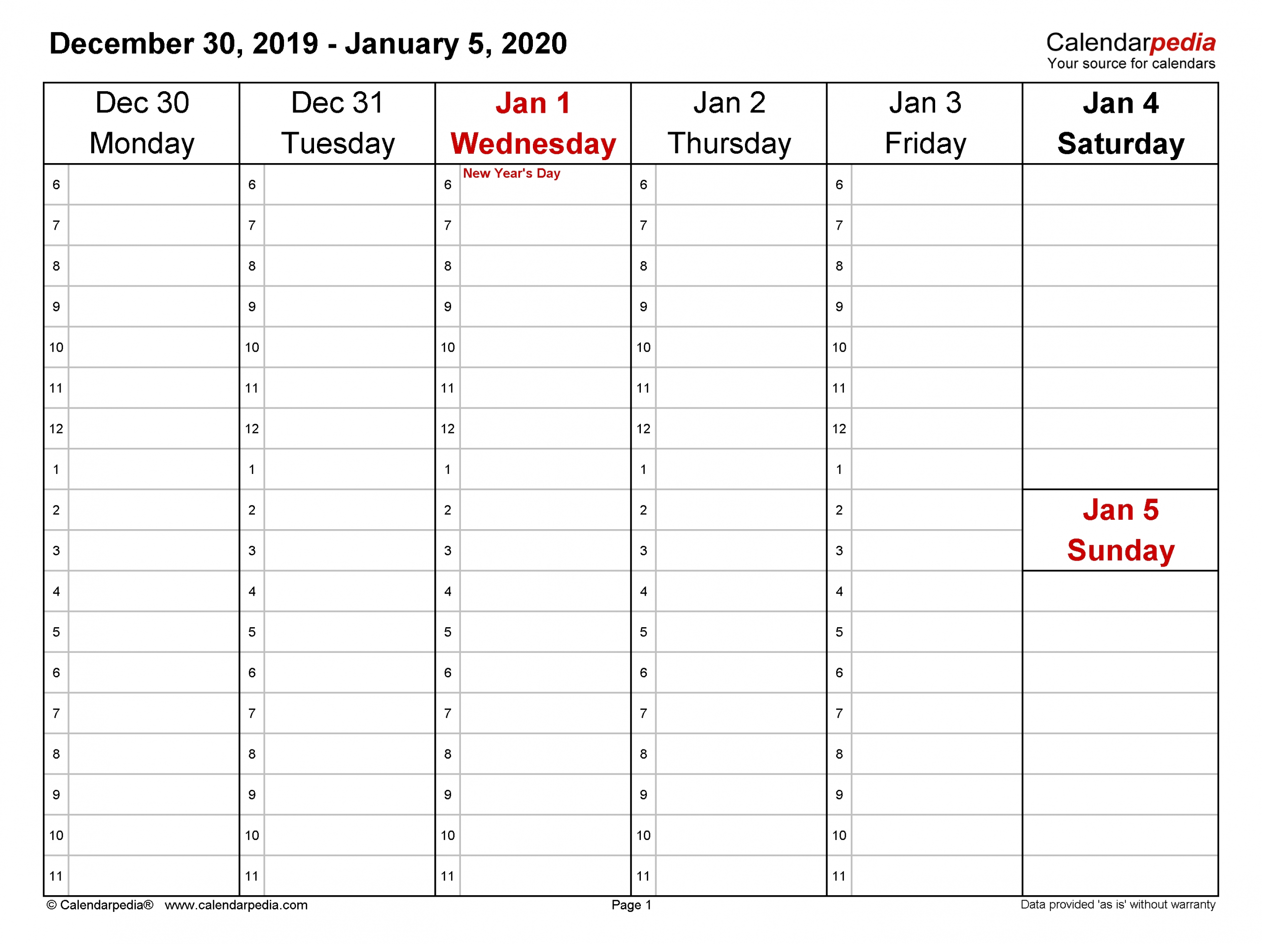 Weekly Calendars 2020 For Word - 12 Free Printable Templates