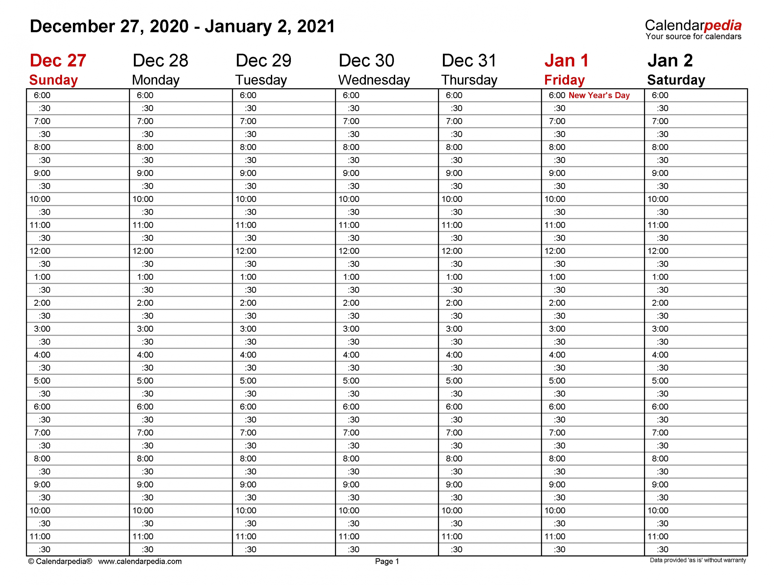 Weekly Calendars 2021 For Pdf - 12 Free Printable Templates