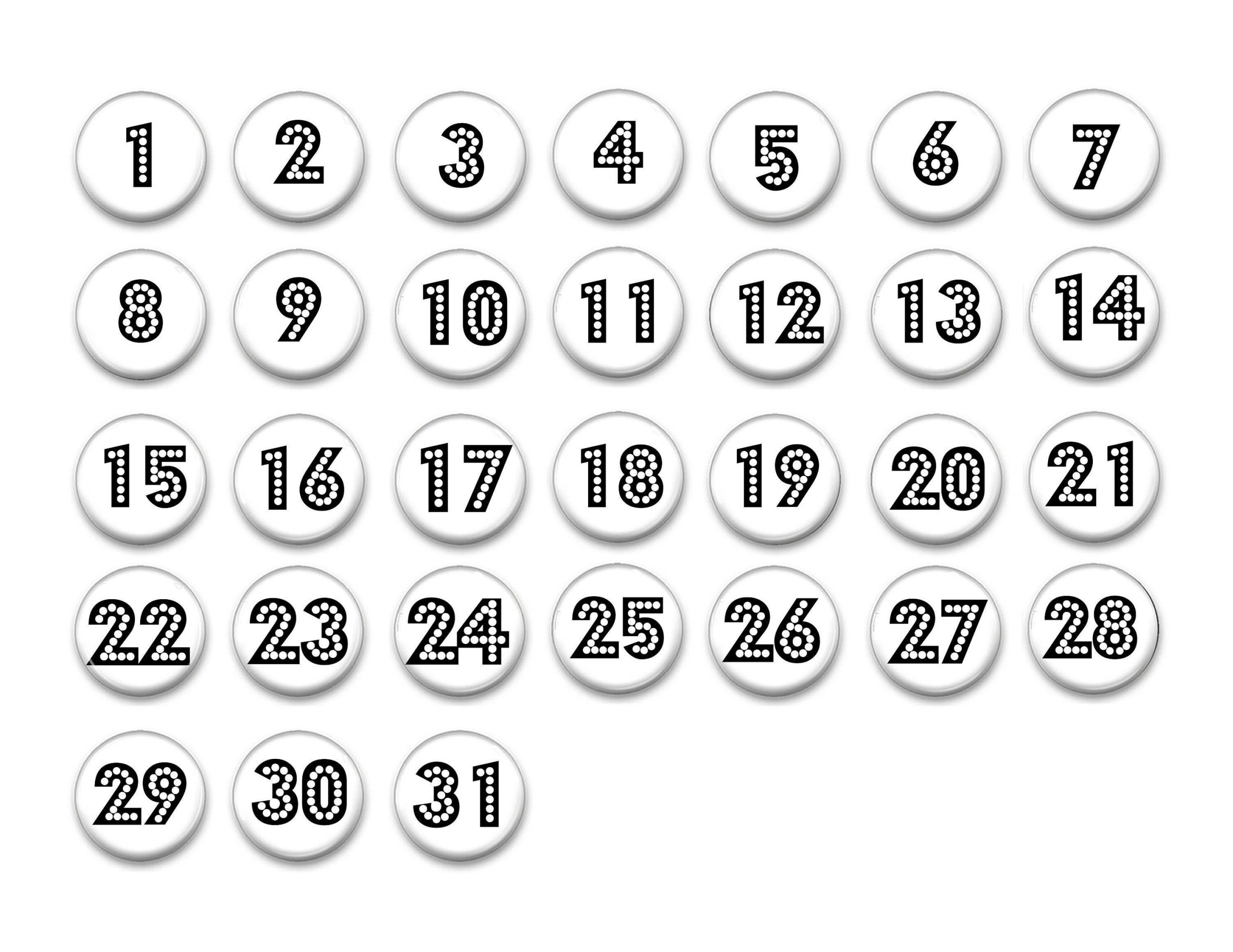 Free Printable Calendar Numbers