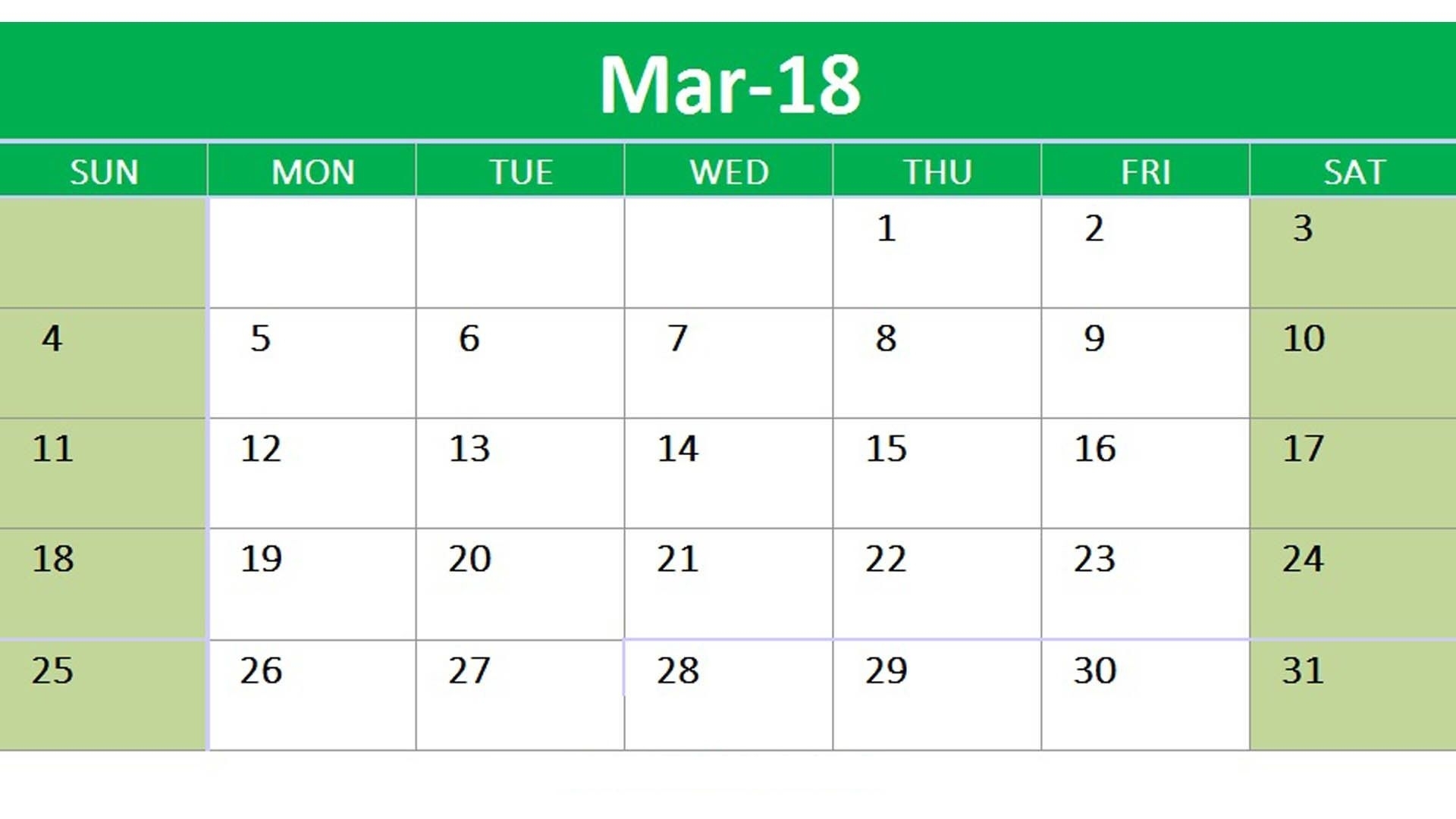 2018 Calendar Google Sheets Printable Templates | Template