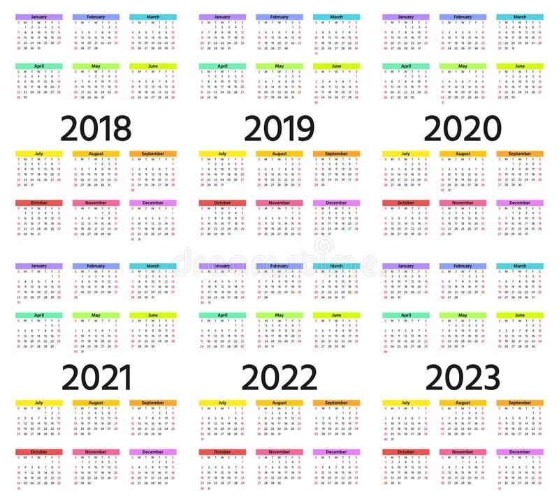 2019 Calendar Grid With Weeks Illustration Stock