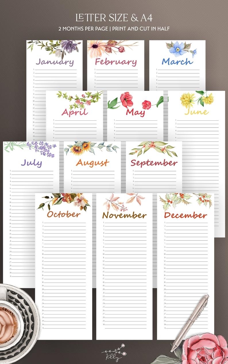 2020 2021 Editable Printable Calendar Bundle Includes