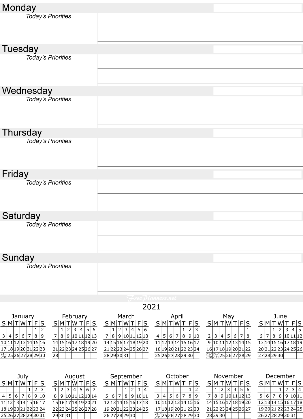 2020 And 2021 Monthly Calendars - Monthly Calendar Planner