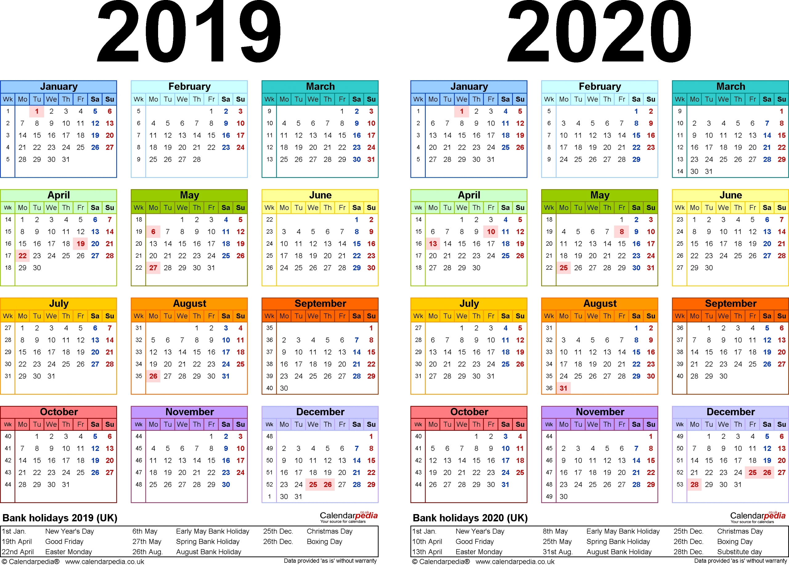 2020 Calendar 365 Uk | Month Calendar Printable