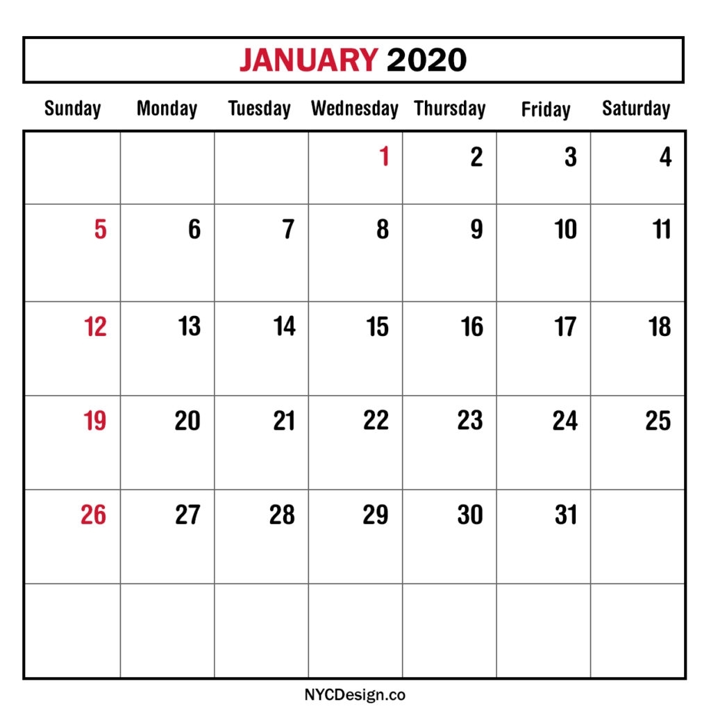 2020 Printable Calendar Sunday To Saturday | Calendar