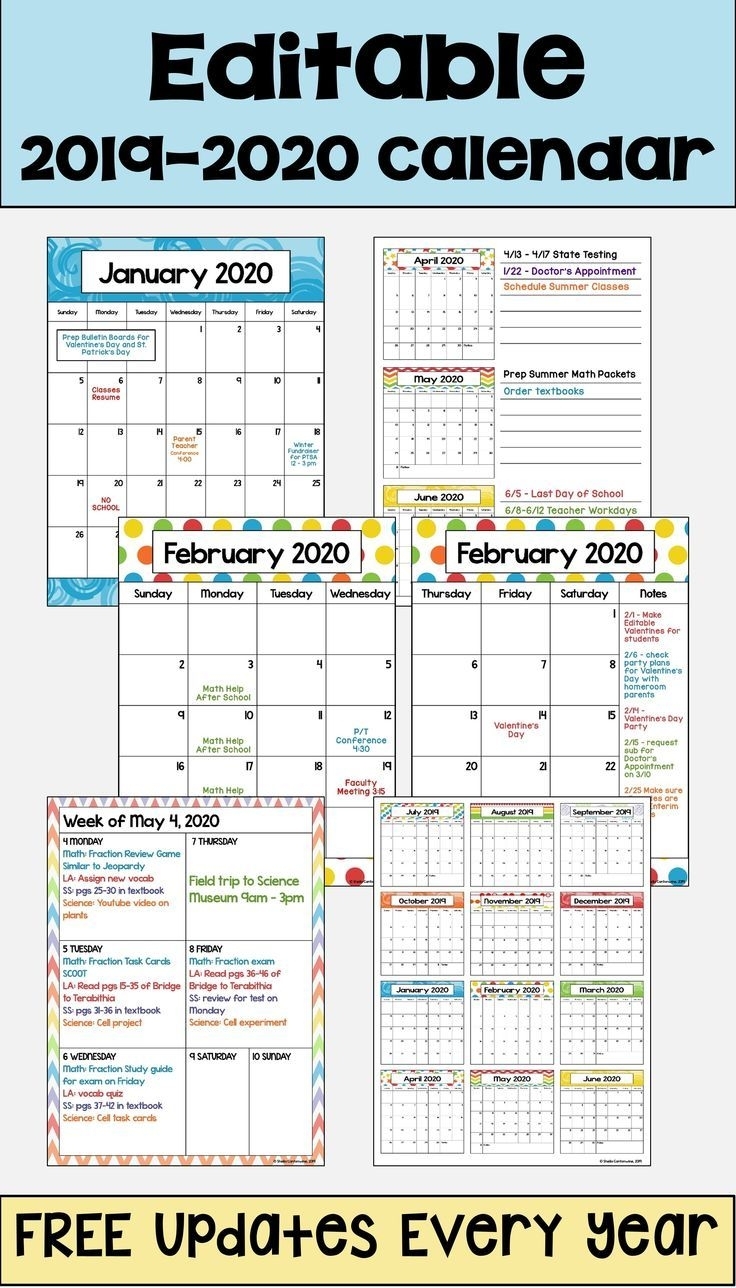2021-2022 Editable Bright Calendar And Planner With