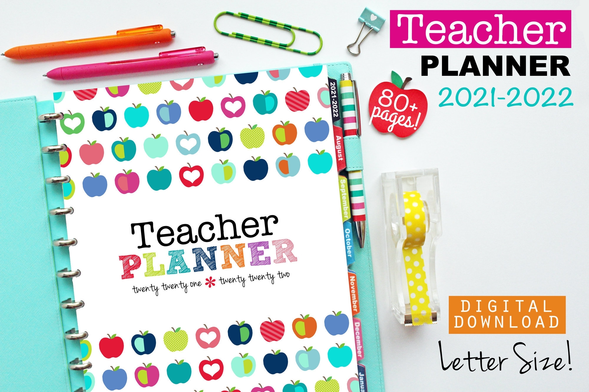 2021-2022 Teacher Planner // Printable Planner Inserts Pdf