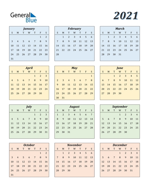 2021 Calendar Colorful | Calvert Giving