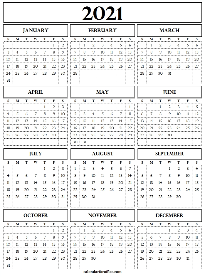 2021 Calendar Excel Format Free - 2021 Calendar Year