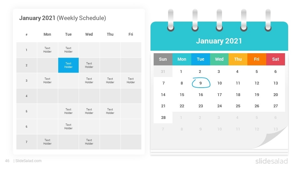 2021 Calendar Google Slides Template Designs - Slidesalad