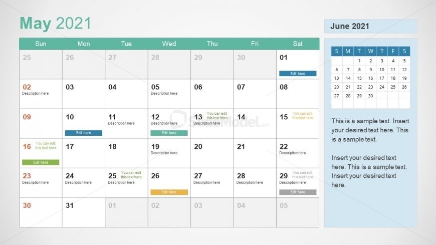 2021 Calendar Template May Powerpoint - Slidemodel