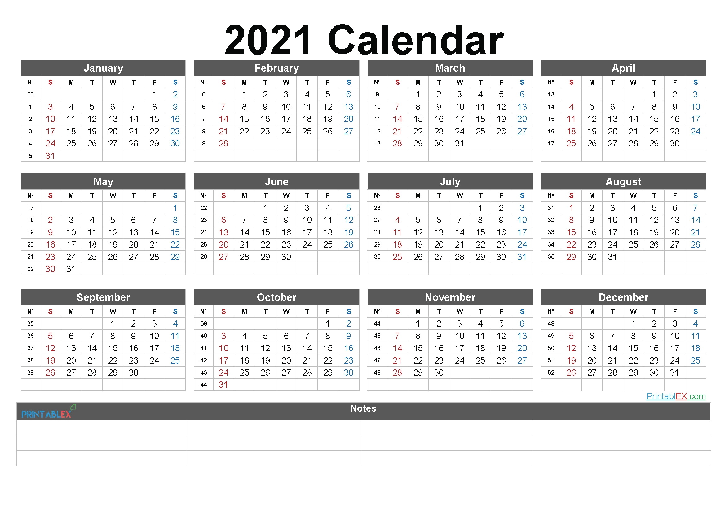 2021 Calendarweek Numbers | Free Printable Calendar